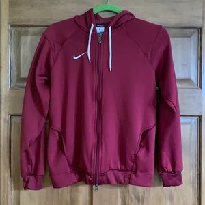 Maroon Nike drifit full zip sweatshirt small